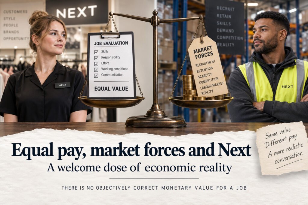 Equal pay, market forces and Next: a welcome dose of economic reality